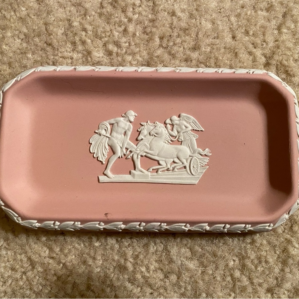 Wedgwood Jasperware - white on pink Regina Tableware